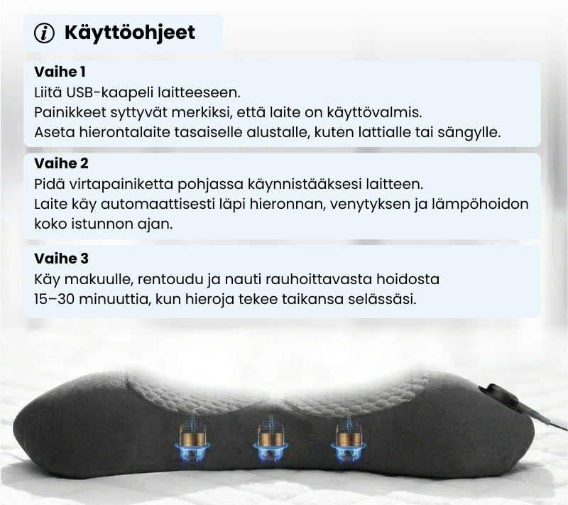 SILENE™ Kolmoishoito Selkähieroja