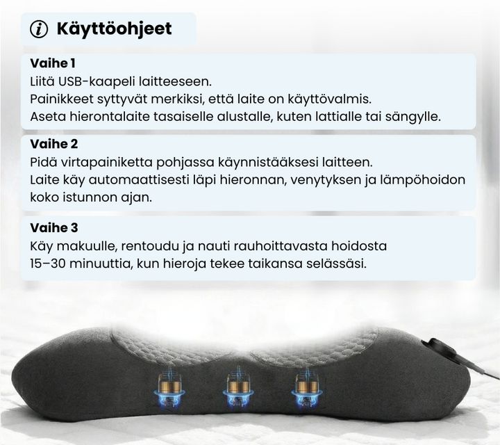 SILENE™ Kolmoishoito Selkähieroja