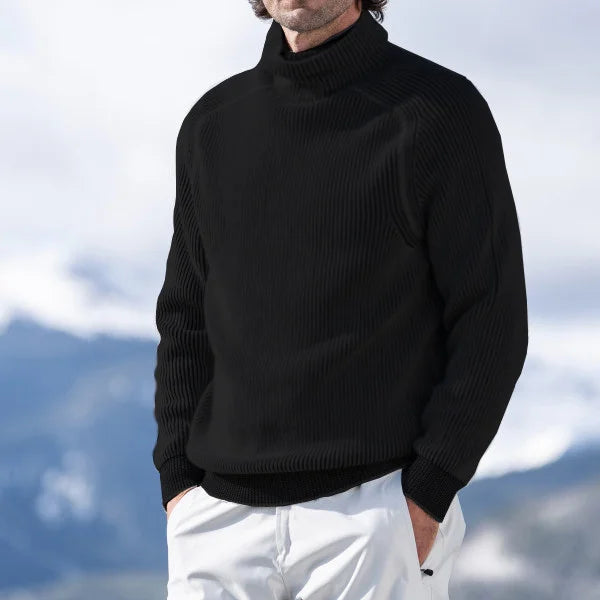 Poolokaulainen villapaita slim fit