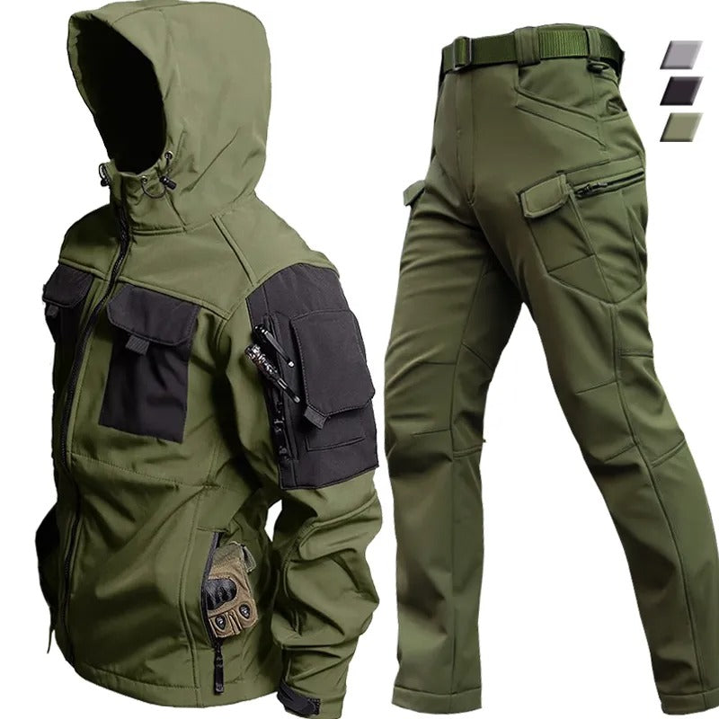 Miesten softshell-ulkoilusetti, tuulen- ja vedenpitävä